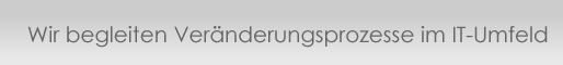 Wir begleiten Veränderungsprozesse im IT-Umfeld